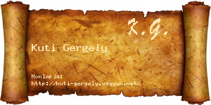 Kuti Gergely névjegykártya